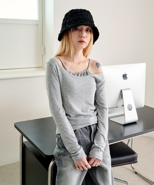 UNE MANSION（ユヌマンション）の「エンボス加工ジャガードバケットハット（ハット・レディース・ブラック/アイボリー・ONE SIZE）」の3枚目の写真