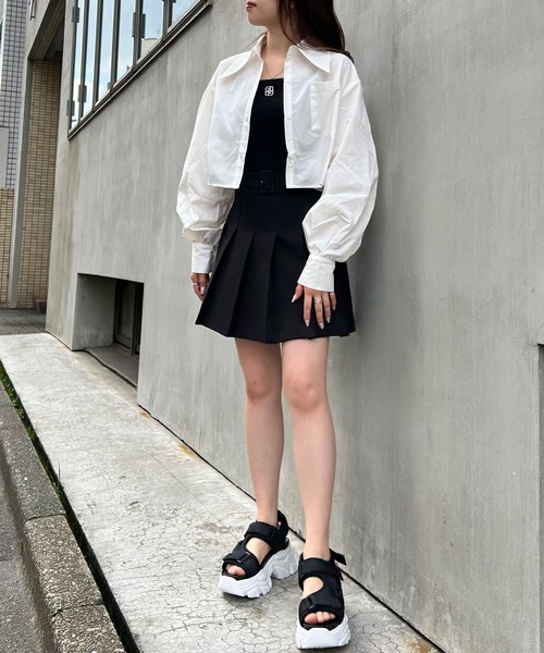 INGNI(イング)の「共ベルト付プリーツスカパン(セットアップ対応)(その他パンツ・レディース・ブラック/ブラウン系その他2/ライトベージュ・FREE)」の6枚目の写真