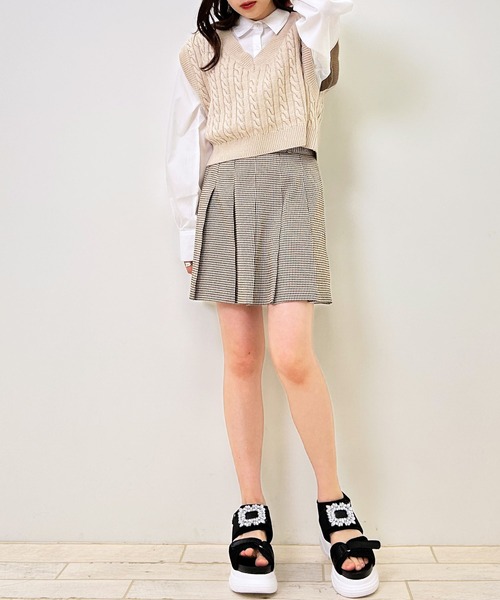 INGNI(イング)の「共ベルト付プリーツスカパン(セットアップ対応)(その他パンツ・レディース・ブラック/ブラウン系その他2/ライトベージュ・FREE)」の11枚目の写真