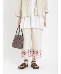 Samansa Mos2 | お花とつぼみの刺繍ペチパンツ(その他パンツ)