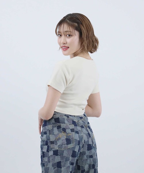 Right-on（ライトオン）の「ＷＩＨショートＴ（Tシャツ/カットソー・レディース・キナリ・M）」の3枚目の写真