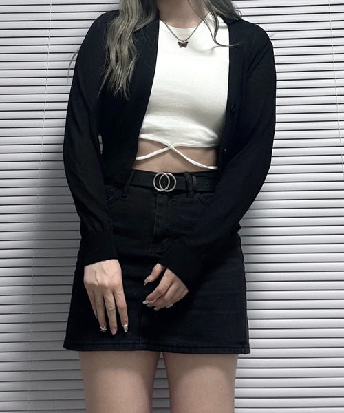 Chick(チック)の「Cross String Tank top / クロスデザインタンクトップ(タンクトップ・レディース・ホワイト/ブラック・FREE)」の12枚目の写真