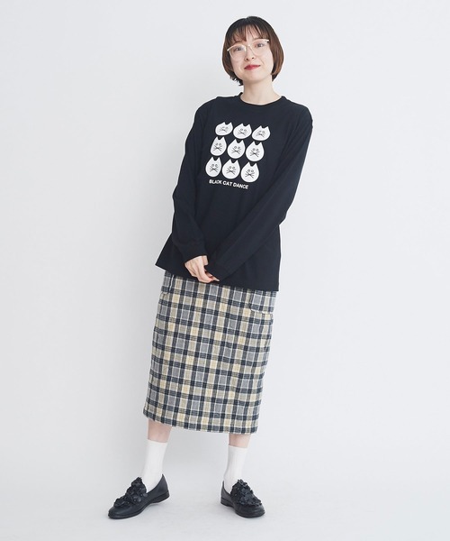 I am I in fact...（アイアムアイインファクト）の「Black cat dance ロンT（Tシャツ/カットソー・レディース・ブラック/ホワイト・FREE）」の7枚目の写真