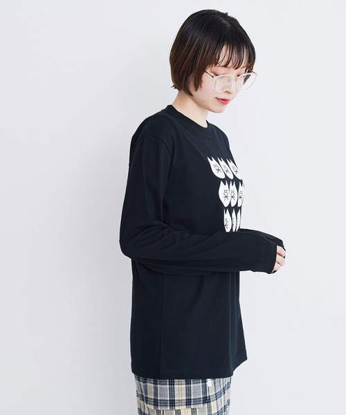I am I in fact...（アイアムアイインファクト）の「Black cat dance ロンT（Tシャツ/カットソー・レディース・ブラック/ホワイト・FREE）」の5枚目の写真