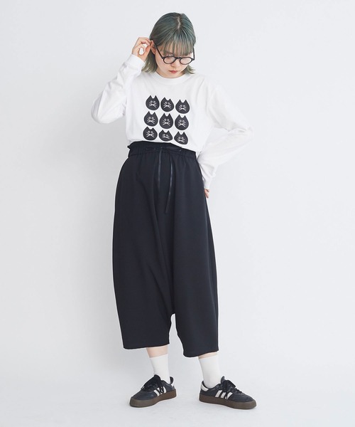 I am I in fact...（アイアムアイインファクト）の「Black cat dance ロンT（Tシャツ/カットソー・レディース・ブラック/ホワイト・FREE）」の13枚目の写真