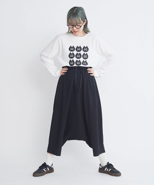 I am I in fact...（アイアムアイインファクト）の「Black cat dance ロンT（Tシャツ/カットソー・レディース・ブラック/ホワイト・FREE）」の12枚目の写真