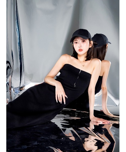 セール】リブニットベアロングワンピース（ワンピース）｜Darich