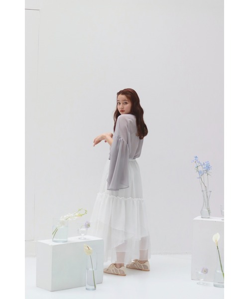 muguet（ミュゲ）の「tiered hem skirt（スカート・レディース・ホワイト・FREE）」の7枚目の写真