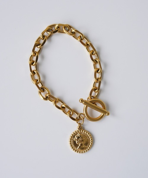 IAMUSE（アイアミューズ）の「金属アレルギー対応　コインチャームチェーンブレスレット S1011【IAMUSE】（ブレスレット・レディース・ゴールド・FREE）」の8枚目の写真