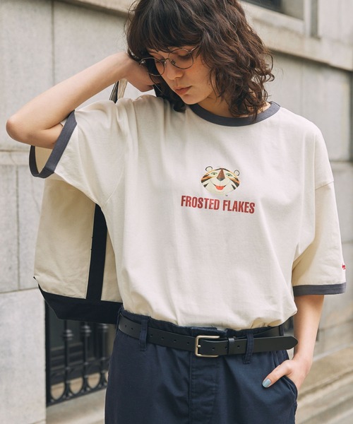 MONO-MART LADY'S(モノマートレディース)の「KELLOGG'S/ケロッグ 別注 ヴィンテージプリント半袖リンガーTシャツ(Tシャツ/カットソー・レディース・ワイン/ワイン系/スミクロ/ネイビー/ネイビー系1/ワイン系1/チャコールグレー・FREE)」の10枚目の写真