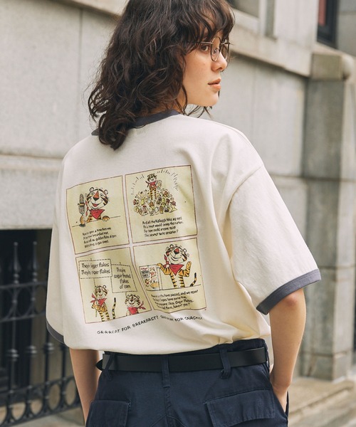 MONO-MART LADY'S(モノマートレディース)の「KELLOGG'S/ケロッグ 別注 ヴィンテージプリント半袖リンガーTシャツ(Tシャツ/カットソー・レディース・ワイン/ワイン系/スミクロ/ネイビー/ネイビー系1/ワイン系1/チャコールグレー・FREE)」の15枚目の写真