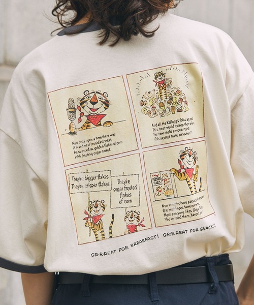 MONO-MART LADY'S(モノマートレディース)の「KELLOGG'S/ケロッグ 別注 ヴィンテージプリント半袖リンガーTシャツ(Tシャツ/カットソー・レディース・ワイン/ワイン系/スミクロ/ネイビー/ネイビー系1/ワイン系1/チャコールグレー・FREE)」の17枚目の写真