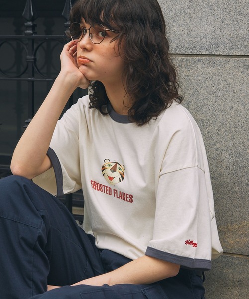 MONO-MART LADY'S(モノマートレディース)の「KELLOGG'S/ケロッグ 別注 ヴィンテージプリント半袖リンガーTシャツ(Tシャツ/カットソー・レディース・ワイン/ワイン系/スミクロ/ネイビー/ネイビー系1/ワイン系1/チャコールグレー・FREE)」の20枚目の写真