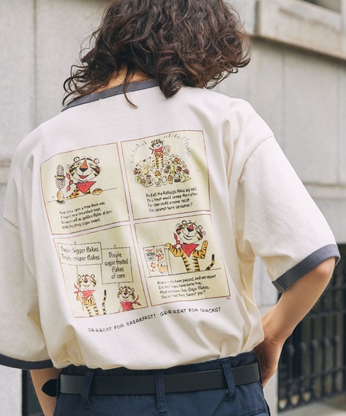 MONO-MART LADY'S(モノマートレディース)の「KELLOGG'S/ケロッグ 別注 ヴィンテージプリント半袖リンガーTシャツ(Tシャツ/カットソー・レディース・ワイン/ワイン系/スミクロ/ネイビー/ネイビー系1/ワイン系1/チャコールグレー・FREE)」の22枚目の写真