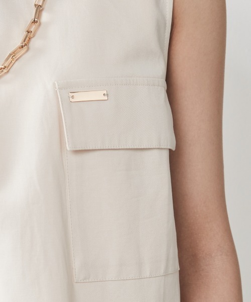 CHIC STYLE(シックスタイル)の「<大きいサイズ>綿100%アウトポケットノースリーブチュニックブラウス シックスタイル(シャツ/ブラウス・レディース・アイボリー/ブラック・L/LL/3L/4L/5L)」の20枚目の写真