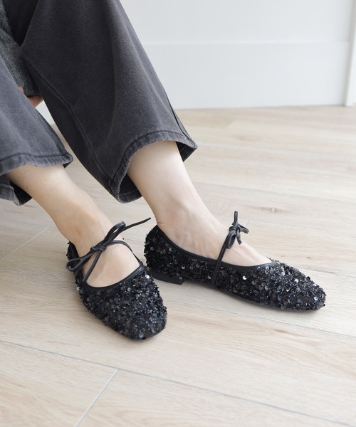 美品✴︎7(24cm)ドゥーズィエムクラス・レイチェルゾーチェーン付バレエシューズ ドゥーズィエムクラス/バレエシューズ