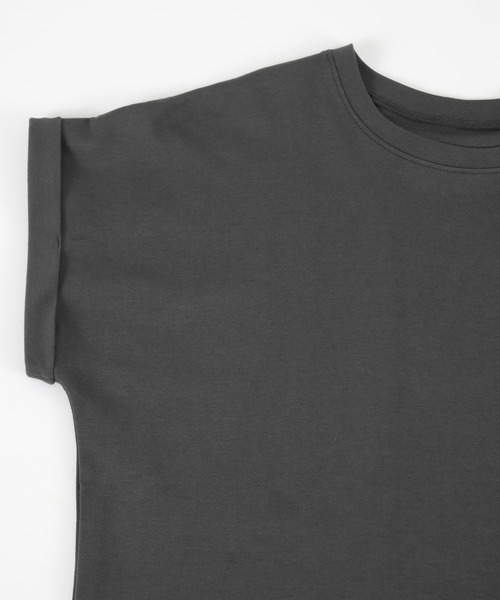 UR'S(ユアーズ)の「汗染み防止ダブルカフスTシャツ(Tシャツ/カットソー・レディース・ホワイト/ブラック/ロイヤルブルー/チャコール/ブルーグレー/ネイビー/ライトピンク/ブラウン・S/M/L)」の9枚目の写真