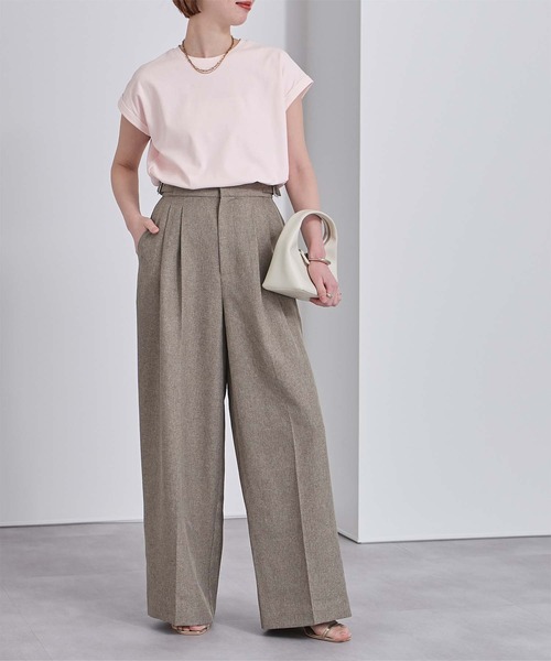 UR'S(ユアーズ)の「汗染み防止ダブルカフスTシャツ(Tシャツ/カットソー・レディース・ホワイト/ブラック/ロイヤルブルー/チャコール/ブルーグレー/ネイビー/ライトピンク/ブラウン・S/M/L)」の16枚目の写真