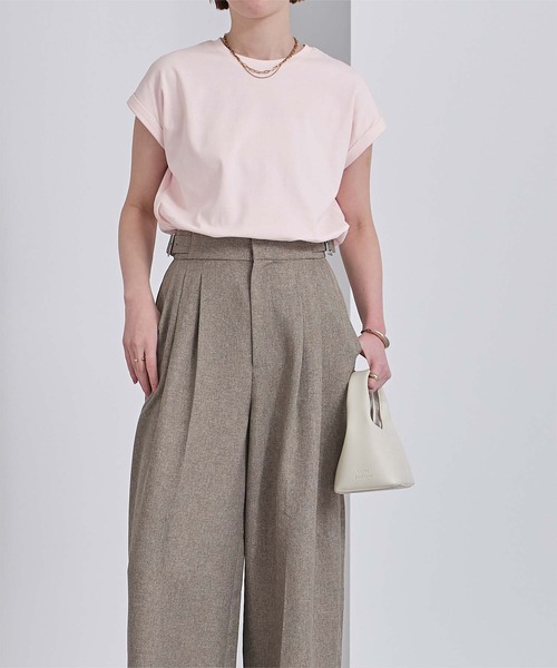 UR'S(ユアーズ)の「汗染み防止ダブルカフスTシャツ(Tシャツ/カットソー・レディース・ホワイト/ブラック/ロイヤルブルー/チャコール/ブルーグレー/ネイビー/ライトピンク/ブラウン・S/M/L)」の19枚目の写真