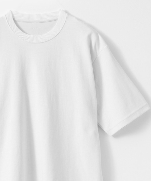 NAVY(ネイビー)の「暑い日も快適!冷感オーバーサイズダブルフェイスショートスリーブTee(Tシャツ/カットソー・メンズ・イエロー/ブルー/グレイッシュベージュ/ブラック/ホワイト・M/L/XL)」の2枚目の写真