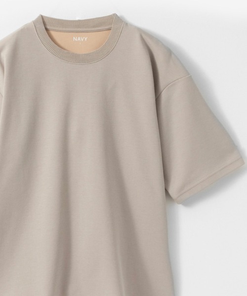 NAVY(ネイビー)の「暑い日も快適!冷感オーバーサイズダブルフェイスショートスリーブTee(Tシャツ/カットソー・メンズ・イエロー/ブルー/グレイッシュベージュ/ブラック/ホワイト・M/L/XL)」の3枚目の写真