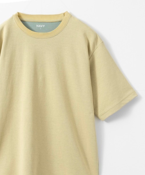 NAVY(ネイビー)の「暑い日も快適!冷感オーバーサイズダブルフェイスショートスリーブTee(Tシャツ/カットソー・メンズ・イエロー/ブルー/グレイッシュベージュ/ブラック/ホワイト・M/L/XL)」の5枚目の写真