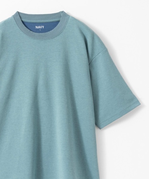 NAVY(ネイビー)の「暑い日も快適!冷感オーバーサイズダブルフェイスショートスリーブTee(Tシャツ/カットソー・メンズ・イエロー/ブルー/グレイッシュベージュ/ブラック/ホワイト・M/L/XL)」の4枚目の写真