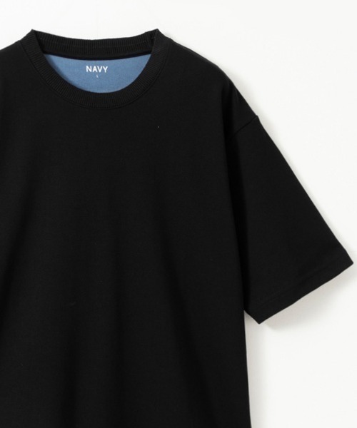 NAVY(ネイビー)の「暑い日も快適!冷感オーバーサイズダブルフェイスショートスリーブTee(Tシャツ/カットソー・メンズ・イエロー/ブルー/グレイッシュベージュ/ブラック/ホワイト・M/L/XL)」の1枚目の写真