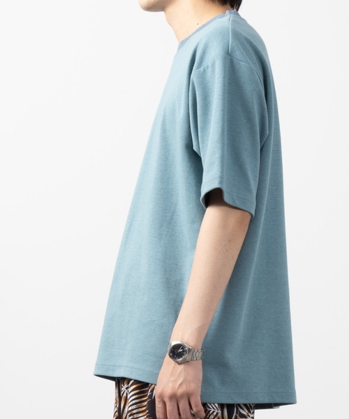 NAVY(ネイビー)の「暑い日も快適!冷感オーバーサイズダブルフェイスショートスリーブTee(Tシャツ/カットソー・メンズ・イエロー/ブルー/グレイッシュベージュ/ブラック/ホワイト・M/L/XL)」の14枚目の写真