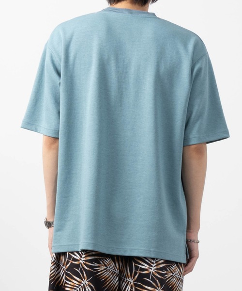 NAVY(ネイビー)の「暑い日も快適!冷感オーバーサイズダブルフェイスショートスリーブTee(Tシャツ/カットソー・メンズ・イエロー/ブルー/グレイッシュベージュ/ブラック/ホワイト・M/L/XL)」の15枚目の写真