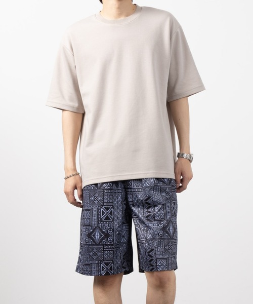 NAVY(ネイビー)の「暑い日も快適!冷感オーバーサイズダブルフェイスショートスリーブTee(Tシャツ/カットソー・メンズ・イエロー/ブルー/グレイッシュベージュ/ブラック/ホワイト・M/L/XL)」の12枚目の写真