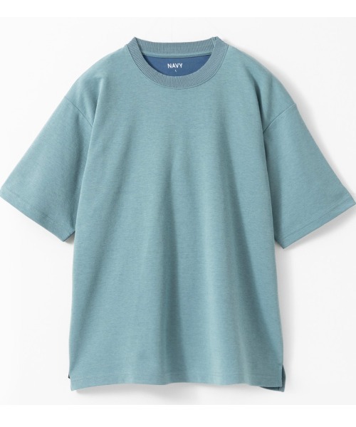 NAVY(ネイビー)の「暑い日も快適!冷感オーバーサイズダブルフェイスショートスリーブTee(Tシャツ/カットソー・メンズ・イエロー/ブルー/グレイッシュベージュ/ブラック/ホワイト・M/L/XL)」の21枚目の写真
