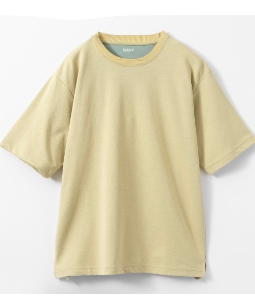 NAVY(ネイビー)の「暑い日も快適!冷感オーバーサイズダブルフェイスショートスリーブTee(Tシャツ/カットソー・メンズ・イエロー/ブルー/グレイッシュベージュ/ブラック/ホワイト・M/L/XL)」の20枚目の写真
