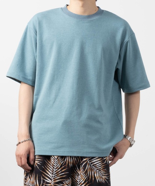 NAVY(ネイビー)の「暑い日も快適!冷感オーバーサイズダブルフェイスショートスリーブTee(Tシャツ/カットソー・メンズ・イエロー/ブルー/グレイッシュベージュ/ブラック/ホワイト・M/L/XL)」の9枚目の写真