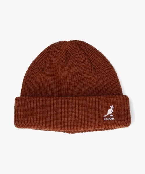 KANGOL（カンゴール）の「KANGOL CARDINAL 2WAY BEANIE（ニットキャップ/ビーニー・レディース・ピンク/グリーン/ブラウン/ライトグレー/ダークグレー/ブラック/ブルー/パープル/オレンジ/アーミー/ダークパープル/ナチュラル/ブラウン系/イエロー系・ONE SIZE）」の5枚目の写真