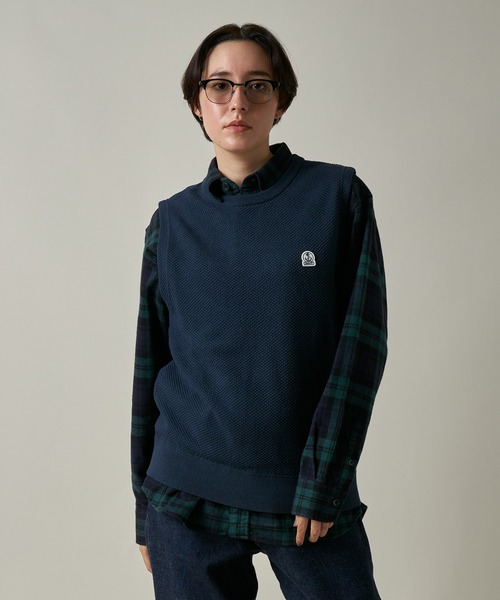 FIDELITY(フィデリティ)の「MOSS STITCH CREW VEST / 鹿の子ベスト(ベスト・メンズ・グレー/キャメル/キナリ/ネイビー・MEDIUM/LARGE/X-LARGE/FREE)」の4枚目の写真