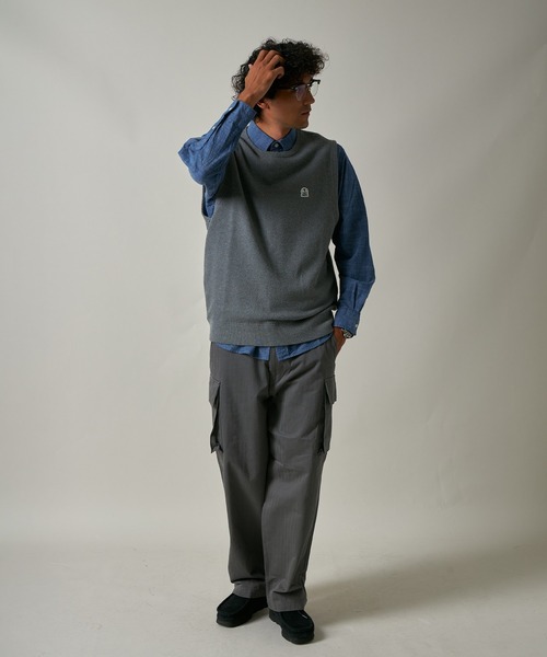 FIDELITY(フィデリティ)の「MOSS STITCH CREW VEST / 鹿の子ベスト(ベスト・メンズ・グレー/キャメル/キナリ/ネイビー・MEDIUM/LARGE/X-LARGE/FREE)」の17枚目の写真