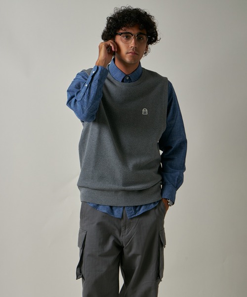 FIDELITY(フィデリティ)の「MOSS STITCH CREW VEST / 鹿の子ベスト(ベスト・メンズ・グレー/キャメル/キナリ/ネイビー・MEDIUM/LARGE/X-LARGE/FREE)」の20枚目の写真