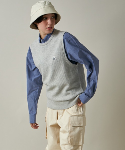 FIDELITY(フィデリティ)の「MOSS STITCH CREW VEST / 鹿の子ベスト(ベスト・メンズ・グレー/キャメル/キナリ/ネイビー・MEDIUM/LARGE/X-LARGE/FREE)」の14枚目の写真