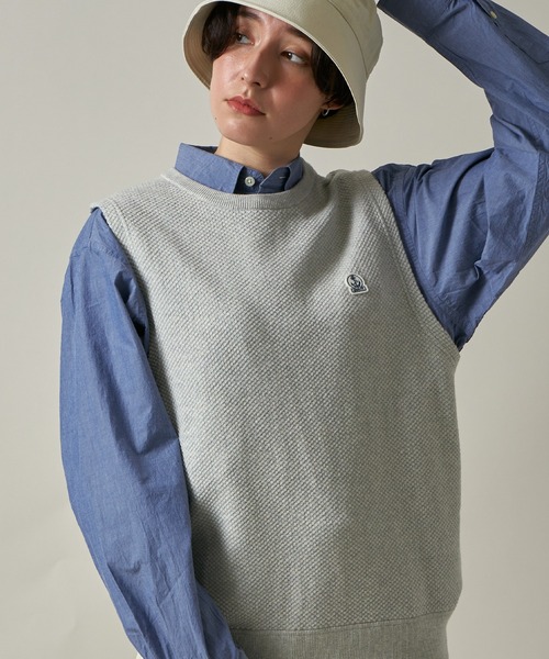 FIDELITY(フィデリティ)の「MOSS STITCH CREW VEST / 鹿の子ベスト(ベスト・メンズ・グレー/キャメル/キナリ/ネイビー・MEDIUM/LARGE/X-LARGE/FREE)」の16枚目の写真