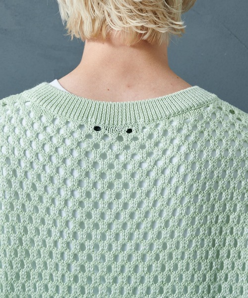 STUDIOUS（ステュディオス）の「【PUBLIC TOKYO/パブリックトウキョウ】サマーメッシュニットベスト（ベスト・メンズ・ミント/グレー・FREE）」の11枚目の写真