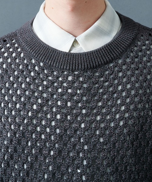 STUDIOUS（ステュディオス）の「【PUBLIC TOKYO/パブリックトウキョウ】サマーメッシュニットベスト（ベスト・メンズ・ミント/グレー・FREE）」の16枚目の写真