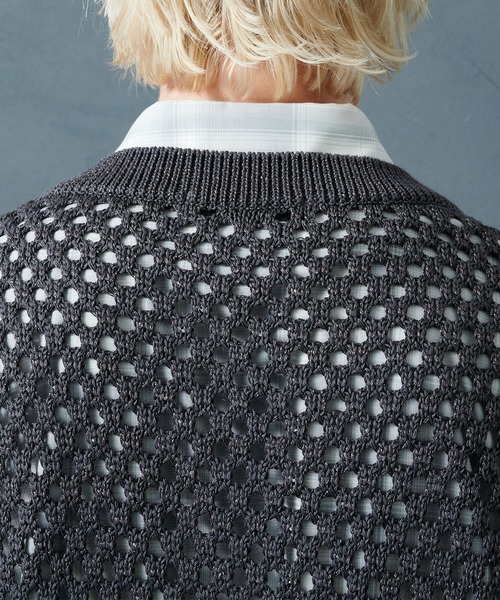 STUDIOUS（ステュディオス）の「【PUBLIC TOKYO/パブリックトウキョウ】サマーメッシュニットベスト（ベスト・メンズ・ミント/グレー・FREE）」の19枚目の写真