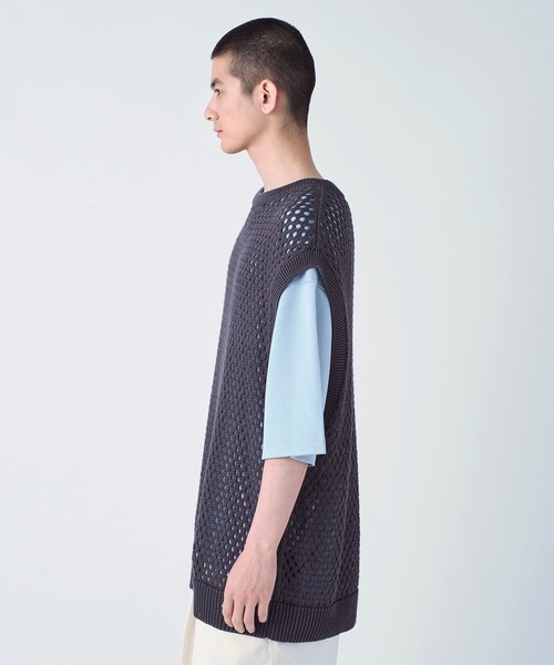 STUDIOUS（ステュディオス）の「【PUBLIC TOKYO/パブリックトウキョウ】サマーメッシュニットベスト（ベスト・メンズ・ミント/グレー・FREE）」の22枚目の写真