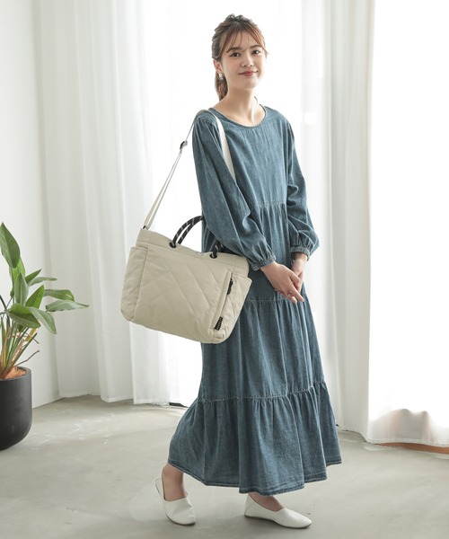 ALTROSE（アルトローズ）の「2WAY ショルダーバッグ マザーズバッグ キルティング ロープ トート オリバー（トートバッグ・レディース・ブラック/カーキ/アイボリー/グレー/ベージュ・FREE）」の7枚目の写真