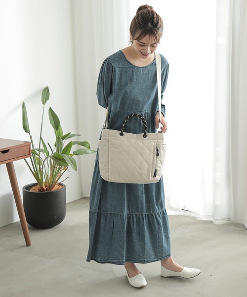 ALTROSE（アルトローズ）の「2WAY ショルダーバッグ マザーズバッグ キルティング ロープ トート オリバー（トートバッグ・レディース・ブラック/カーキ/アイボリー/グレー/ベージュ・FREE）」の11枚目の写真