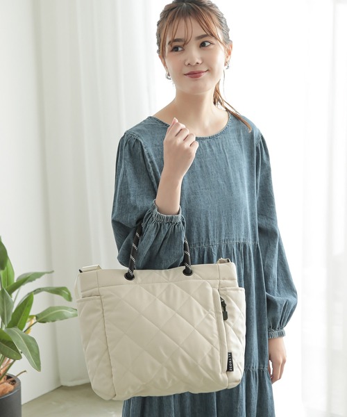 ALTROSE（アルトローズ）の「2WAY ショルダーバッグ マザーズバッグ キルティング ロープ トート オリバー（トートバッグ・レディース・ブラック/カーキ/アイボリー/グレー/ベージュ・FREE）」の13枚目の写真