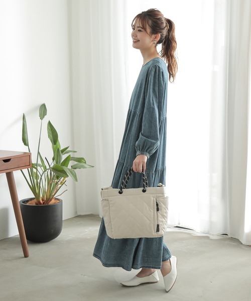 ALTROSE（アルトローズ）の「2WAY ショルダーバッグ マザーズバッグ キルティング ロープ トート オリバー（トートバッグ・レディース・ブラック/カーキ/アイボリー/グレー/ベージュ・FREE）」の15枚目の写真