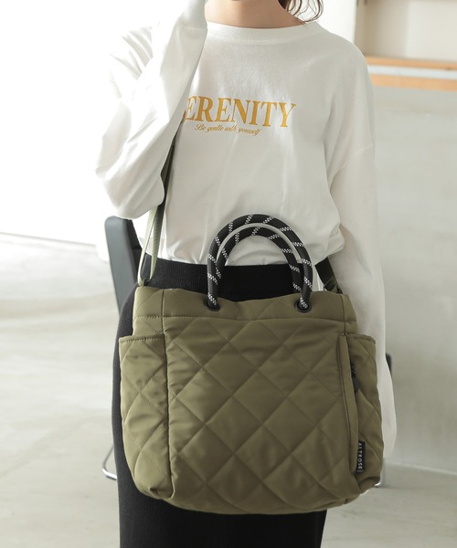 ALTROSE（アルトローズ）の「2WAY ショルダーバッグ マザーズバッグ キルティング ロープ トート オリバー（トートバッグ・レディース・ブラック/カーキ/アイボリー/グレー/ベージュ・FREE）」の20枚目の写真