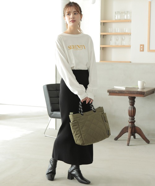 ALTROSE（アルトローズ）の「2WAY ショルダーバッグ マザーズバッグ キルティング ロープ トート オリバー（トートバッグ・レディース・ブラック/カーキ/アイボリー/グレー/ベージュ・FREE）」の21枚目の写真